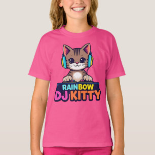 RAINBOW DJ KITTY - Lebhafte Katze T-Shirt