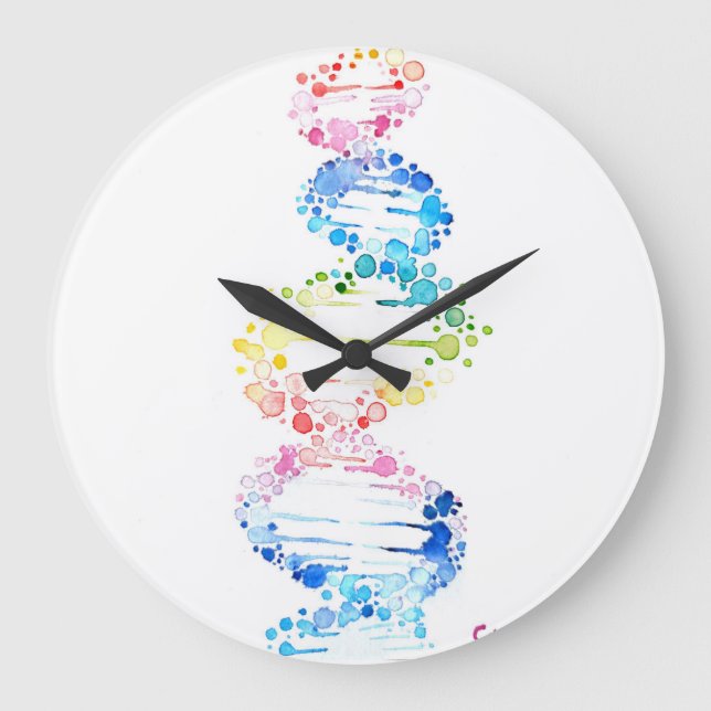 Rainbow DNA Große Wanduhr (Vorderseite)
