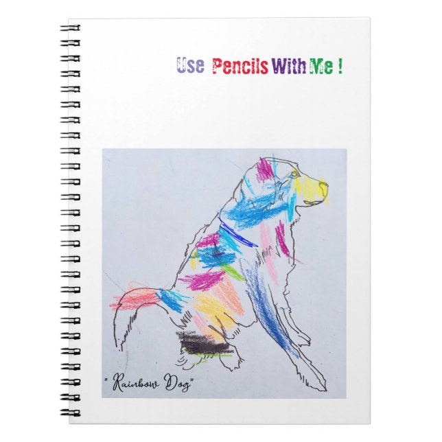 "Rainbow Dog"-Notebook Notizblock (Vorderseite)