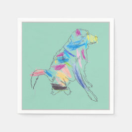 Rainbow Dog Party Napkin Serviette