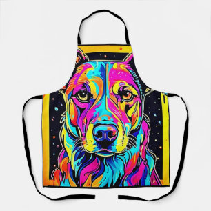 Rainbow Dog Portrait Art Schürze