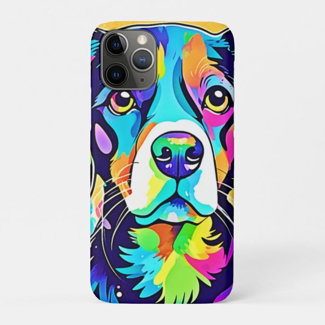 Rainbow Dog Portrait Design Case-Mate iPhone Hülle (Rückseite)