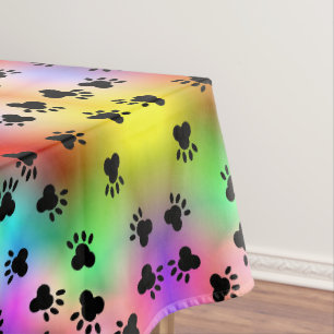 Rainbow Dog Prints Tischdecke