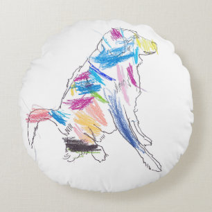 Rainbow Dog Throw Kissen