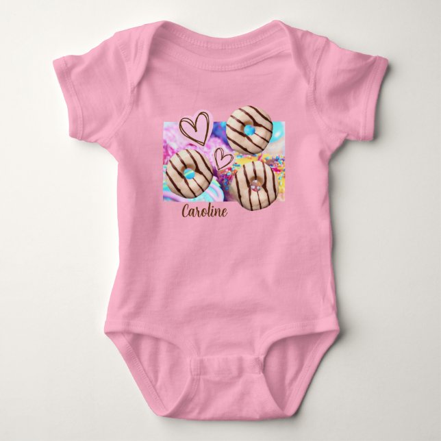 Rainbow Donut Baby Girl One-Piece Bodysuit Baby Strampler (Vorderseite)