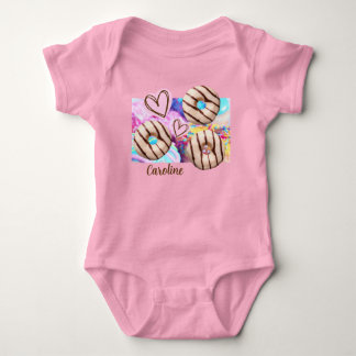 Rainbow Donut Baby Girl One-Piece Bodysuit Strampler