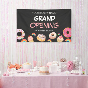Rainbow Donut Bakery Grand Opening Sale Banner