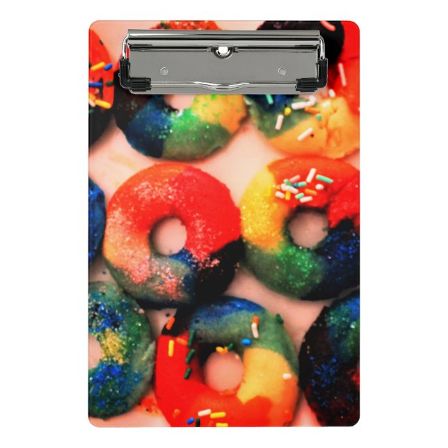 Rainbow Donuts Mini Klemmbrett (Vorderseite)