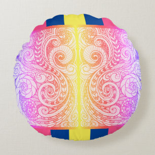 Rainbow Doodle Art Floor Coussin