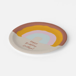 Rainbow-Doodle-Benutzerdefinierte Meldung für Ret Pappteller