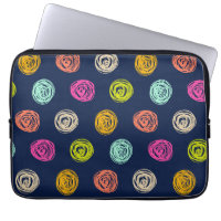 Rainbow Doodle Dot Confetti auf Navy Wrapping Pape