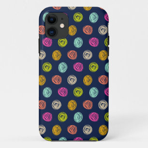 Rainbow Doodle Dot Confetti on Navy Wrapping Paper Case-Mate iPhone Hülle