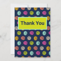 Rainbow Doodle Dot Confetti on Navy Wrapping Paper