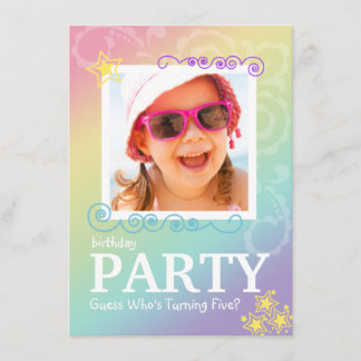 Rainbow Doodle Geburtstagsparty Einladungen
