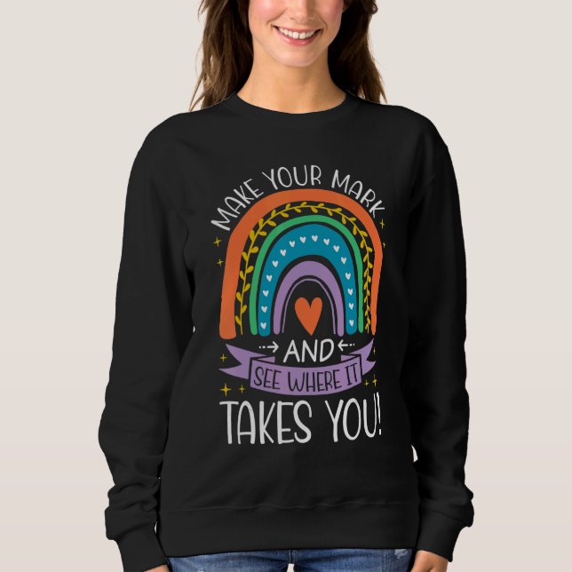 Rainbow Dot Day zeigt, wo es hingeht Sweatshirt (Vorderseite)