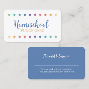 Rainbow Dot Homeschool Lochkarte Telefonnummerkarte