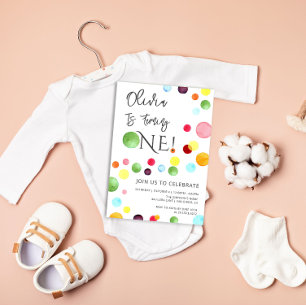 Rainbow Dots Einladung zum Geburtstag