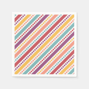 Rainbow Dots & Stripes Girl Geburtstag Serviette