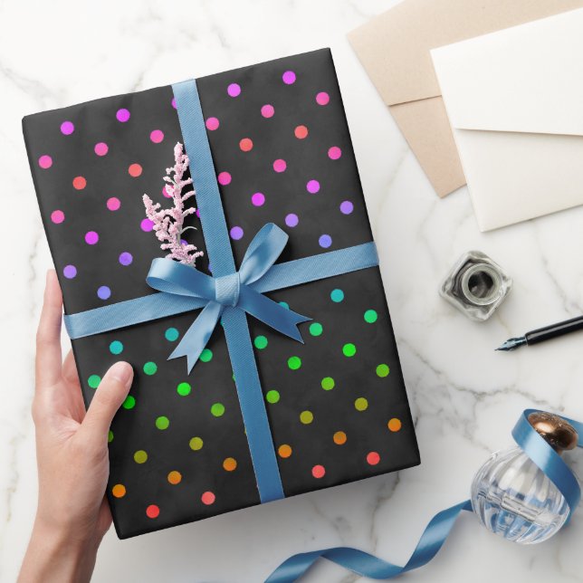 RAINBOW DOTS WRAPPING PAPIER GESCHENKPAPIER (Schenken)