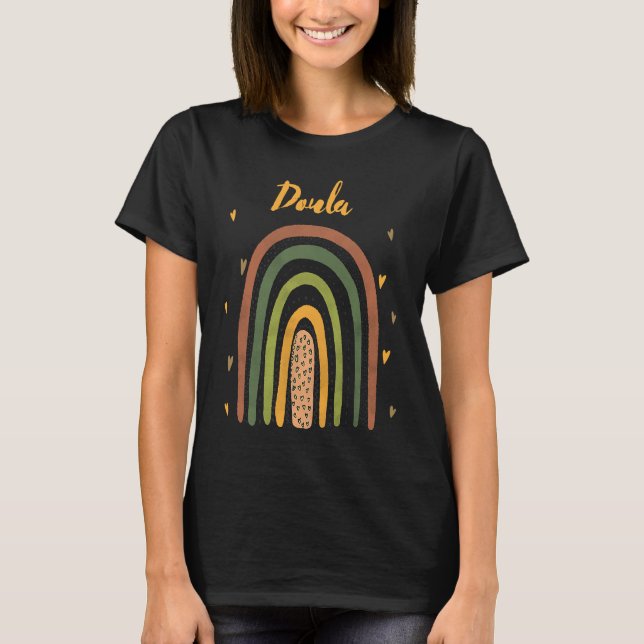 Rainbow Doula Birth Worker Doula T-Shirt (Vorderseite)