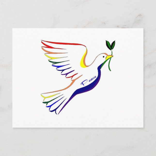 Rainbow Dove Postkarte (Vorderseite)