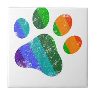 Rainbow Dow Pw Print LGBT Pride Retro Vintag Fliese