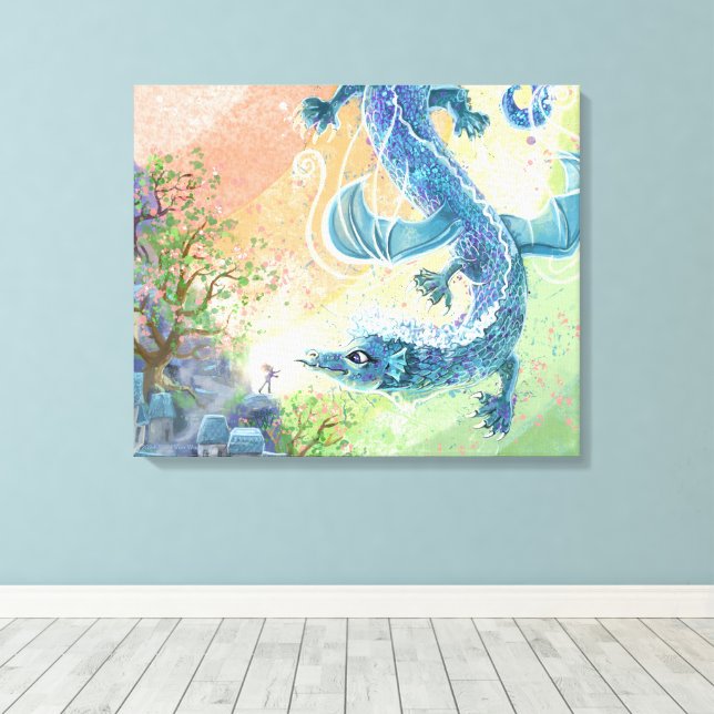 Rainbow Dragon Art Leinwanddruck (Insitu (Holzboden))