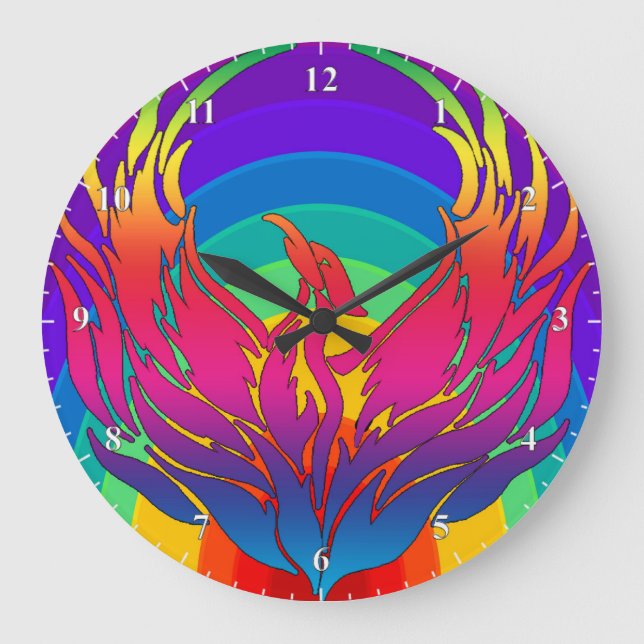 Rainbow Dragon Große Wanduhr (Vorderseite)