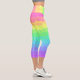 Rainbow Dragon Scales Capri Leggings