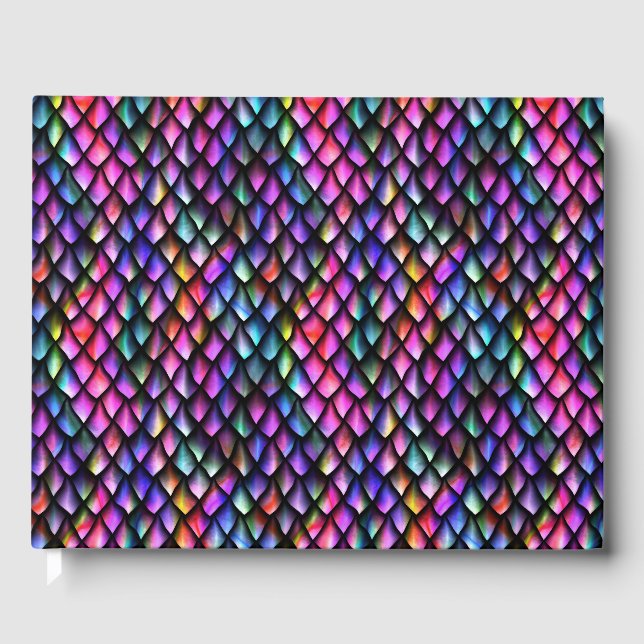 Rainbow Dragon Scales Guestbook Gästebuch (Vorderseite)