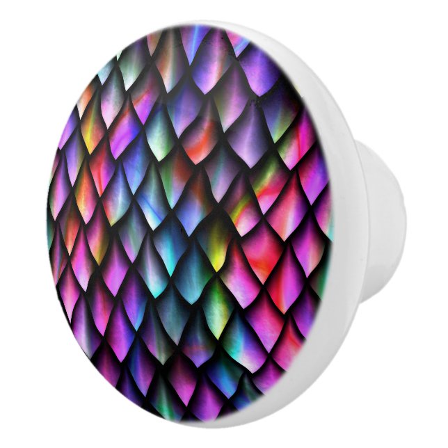 Rainbow Dragon Scales Knob Keramikknauf (Rechts)
