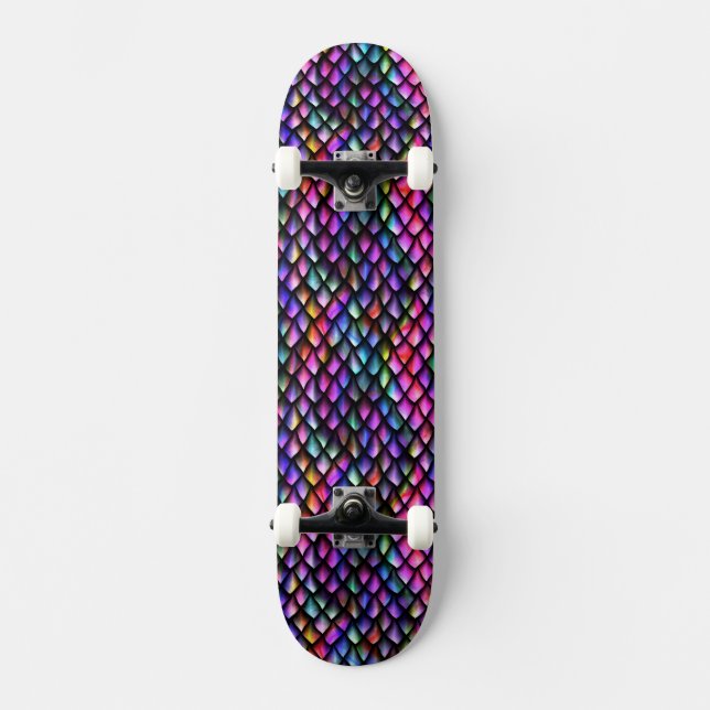Rainbow Dragon Scales Skateboard (Vorderseite)