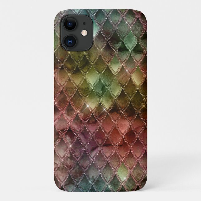 Rainbow Dragon Scales Texture Case-Mate iPhone Hülle (Rückseite)