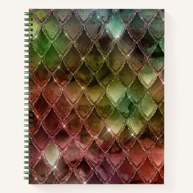 Rainbow Dragon Scales Texture Notizbuch (Vorderseite)
