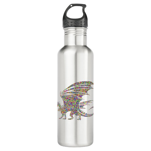 Rainbow Dragon Tribal Tattoo Idee Edelstahlflasche (Vorderseite)