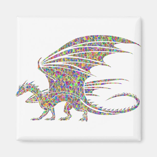 Rainbow Dragon Tribal Tattoo Idee Magnet (Vorne)