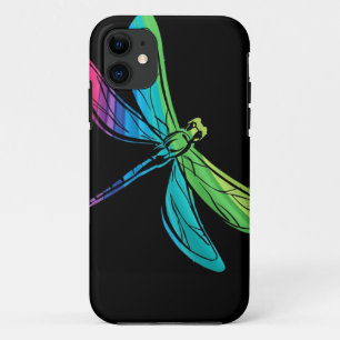 Rainbow Dragonfly auf Black Case-Mate iPhone Case