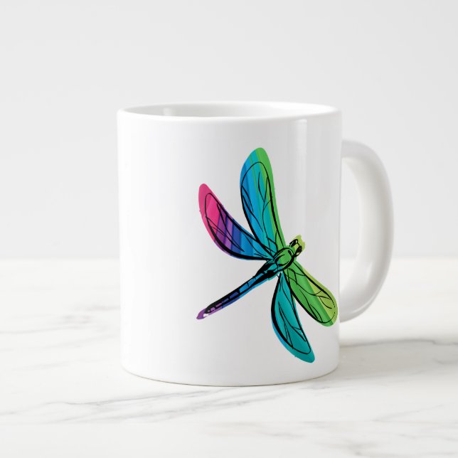 Rainbow Dragonfly Jumbo-Tasse (Vorderseite Rechts)