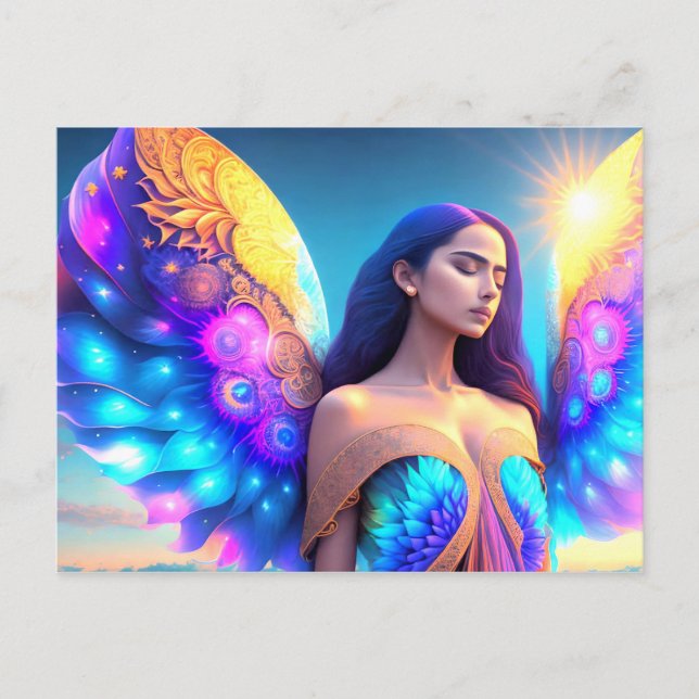 Rainbow Dream Angel Remembrane OWN ART Postkarte (Vorderseite)