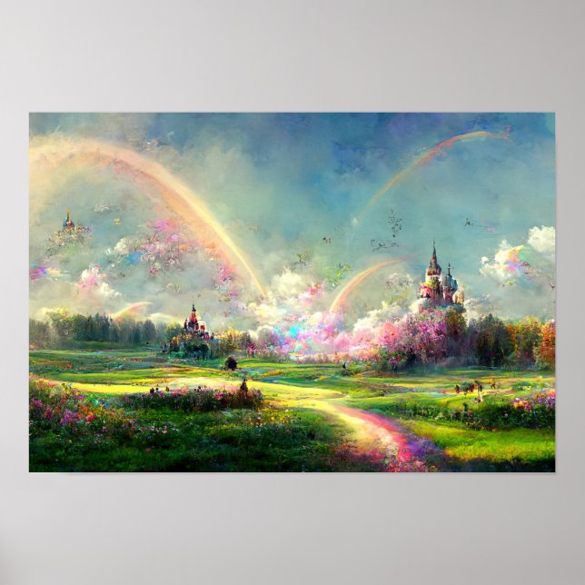 Rainbow Dream Verheißtes Land Meadow Poster (Vorne)