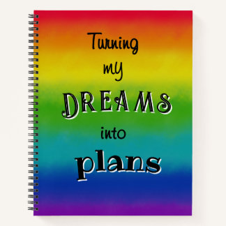 Rainbow Dreams plans Customize Notebook Journal Notizbuch