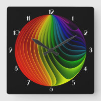 Rainbow Drehung Square Wall Clock