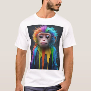 "Rainbow Dripping Baby Monkey: Niedlich und farben T-Shirt