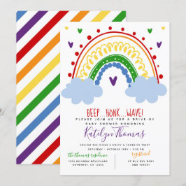 Rainbow Drive by Baby Shower Einladung