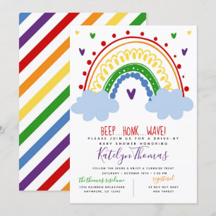 Rainbow Drive by Baby Shower Einladung
