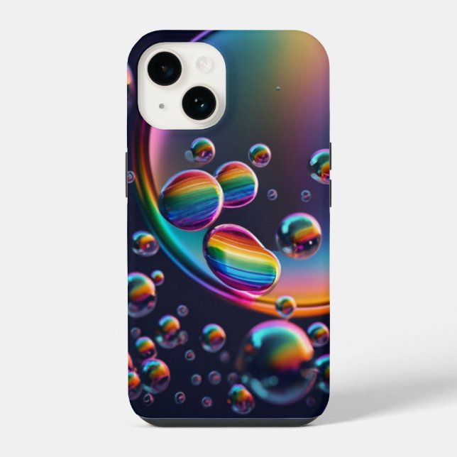 Rainbow Droplet Case-Mate iPhone Case 14 Hülle (Rückseite)