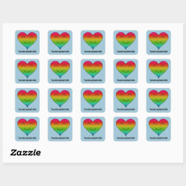 Rainbow, du bringst mein Herz zum Lächeln Quadratischer Aufkleber