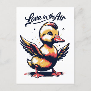 Rainbow Duckling Cupid Liebe ist in der Luft Postkarte