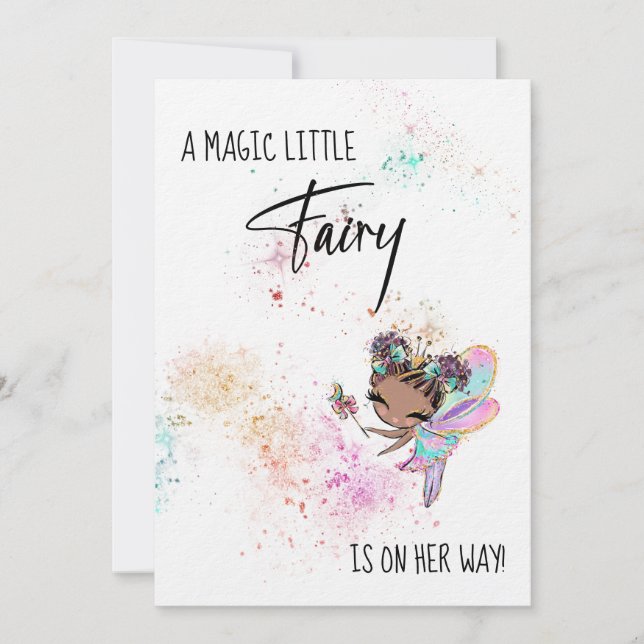 *~* Rainbow Dust Baby Girl Fairy Shower Invitation (Devant)