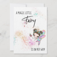 *~* Rainbow Dust Fairy Baby Girl Showeinladung